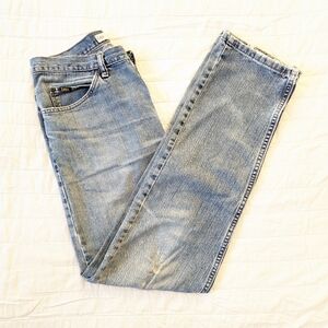Distressed Mens LEE Jeans Regular Fit W32x34 zip fly straight leg READ